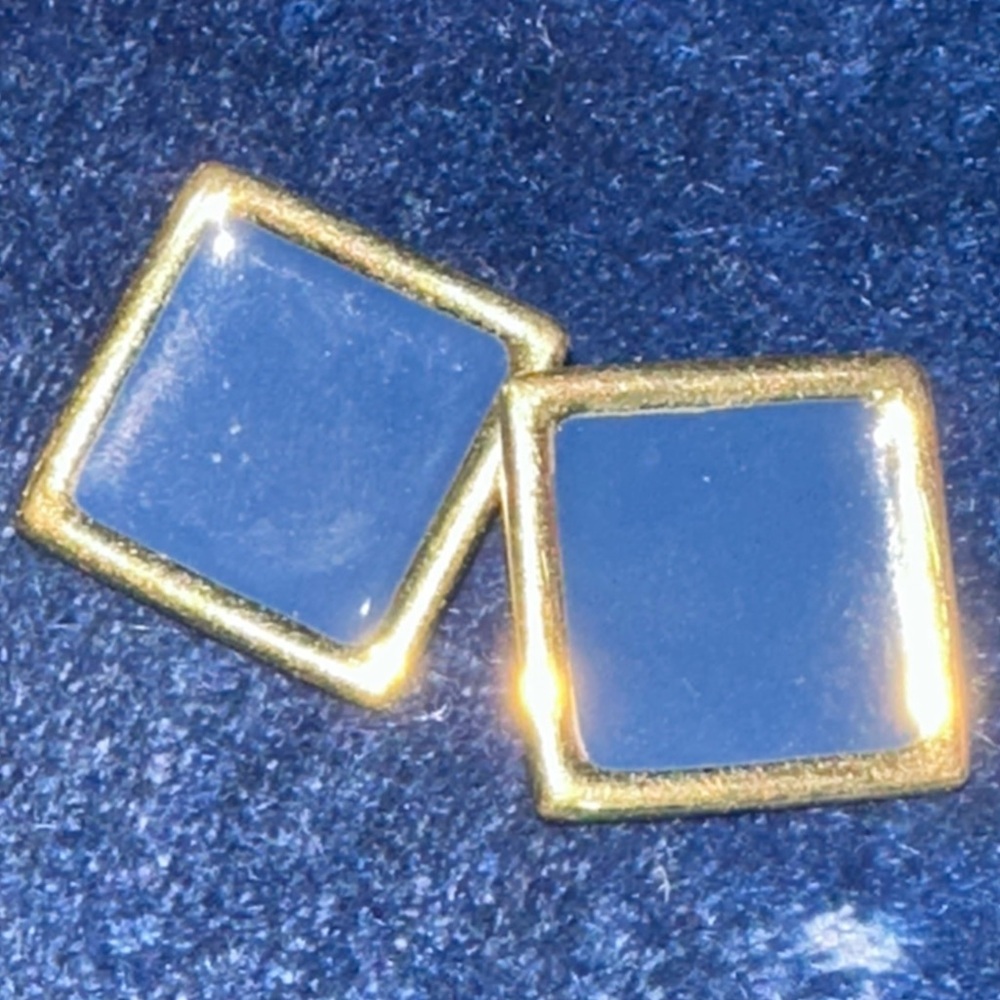 Monet Gold and Blue Square Earrings